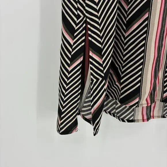 Anthropologie Geometric Pattern Striped Midi Dress with High Neck -NWT - Picture 6 of 14